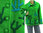 Witzige Jacke mit separater Kapuze gekochte Wolle grün 42-46