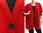 Oversized V-neck Jacke, gekochte gefilzte Merinowolle in rot 46-52