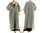 Boho Leinen Mantel Chasuble lang handbemalt, in grau 44-52