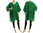 Lagenlook Sommer Tunika Strandkleid mit Fransen, Leinen in grün S-L