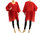Lagenlook Sommer Tunika Strandkleid mit Taschen, Leinen in rot 38-50