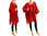 Lagenlook Sommer Tunika Strandkleid mit Fransen, Leinen in rot 40-52