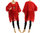 Lagenlook Sommer Leinen Tunika Strandkleid mit Fransen und Pailletten in rot 38-50