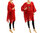 Lagenlook Sommer Leinen Tunika Strandkleid mit Fransen und Pailletten in rot 38-50