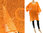 Sommer Leinen Tunika Strandkleid mit Fransen und Pailletten in orange 38-50