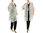 Boho Leinen Jacke Mantel mit Kragen und Taschen, in weiß 38-50