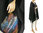 Lagenlook Poncho Cape Leinen handbemalt in schwarz 36-52