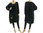 Weites Strick Kleid A-Form, Patchwork, weiche Wolle in schwarz marine 44-50