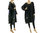 Weites Strick Kleid A-Form, Patchwork, weiche Wolle in schwarz marine 44-50