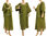 Partykleid Abendkleid, Shantung Seide in olive grün 46-54