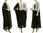 Lagenlook langes weites Leinen Kleid Kaftan in schwarz grau 44-52