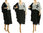 Ausgefallenes Lagenlook Leinen Ballon Kleid in schwarz grau 38-50