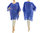 Lagenlook Sommer Tunika Strandkleid mit Fransen, Leinen in kobalt blau 38-50