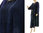 Langes Strickkleid, Patchwork, upcycled Wolle in dunkelblau 48-52