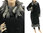 Ausgefallener langer Mantel gekochte Wolle schwarz grau 38-42