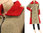 Lagenlook A-Form Mantel, gekochte Wolle in beige rot 40-44