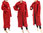Ausgefallener langer Mantel gekochte Wolle in rot 38-42