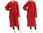 Ausgefallener langer Mantel gekochte Wolle in rot 38-42