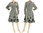 Ausgestelltes Kleid Polka Dots, Wolle in grau schwarz ecru 36-38