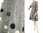 Ausgestelltes Kleid Polka Dots, Wolle in grau schwarz ecru 36-38