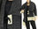 Jacke mit Kimonoärmeln, gekochte Wolle anthra ecru 36-42