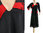 Schickes Maxi Leinenkleid A-Form, schwarz rot 44-46