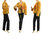 Warme upcycled Lagenlook Jacke, Seide in gelb 36-38