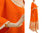 Weites Leinen Boho Maxi Kleid mit Rüsche in orange 46-54