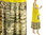 Leinen ärmelloses A-Form Kleid mit Rüsche in gelb 40-42