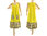 Leinen ärmelloses A-Form Kleid mit Rüsche in gelb 44-48