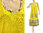 Leinen ärmelloses A-Form Kleid mit Rüsche in gelb 44-48